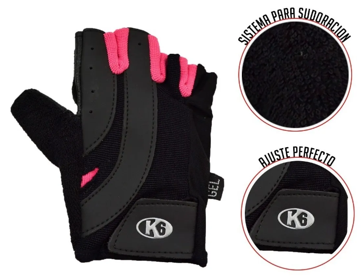 Guantes para Pesas K6 sin muñequera Energetic