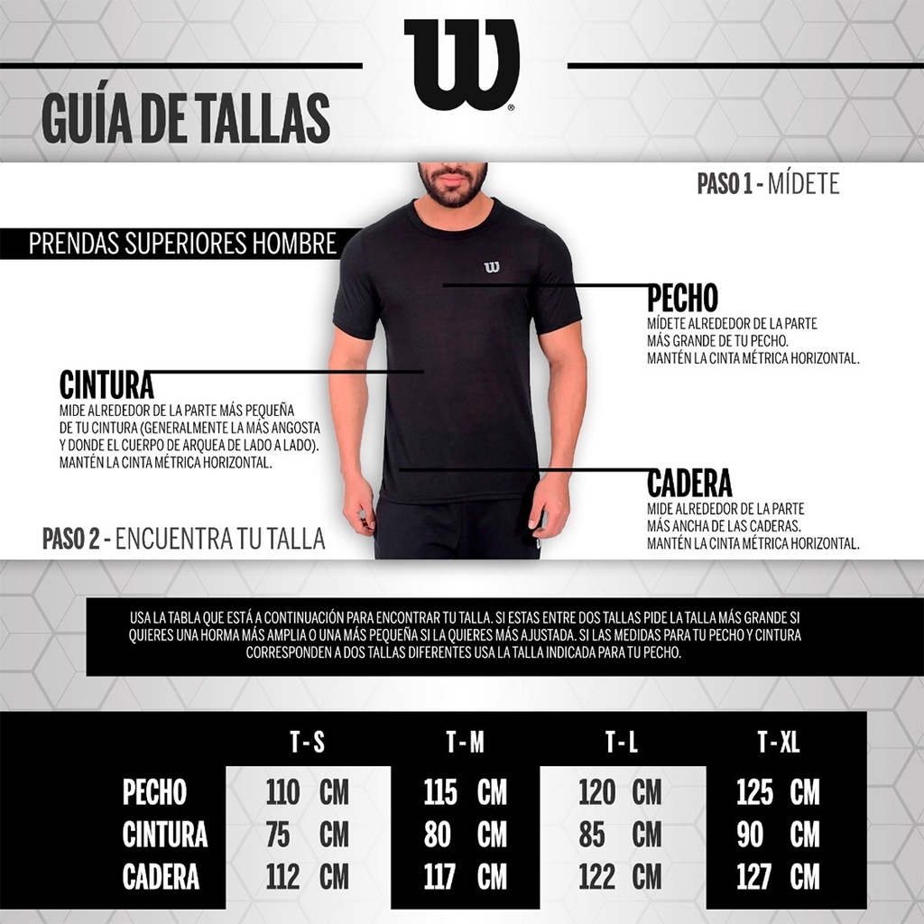 Camiseta Wilson Polyspun Cuello en V Caballero 87315 Negro