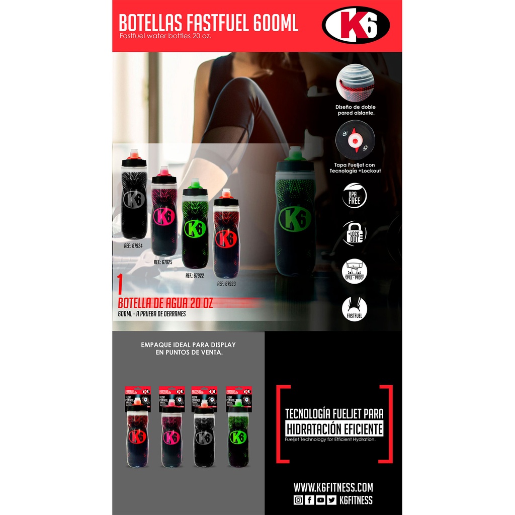 Botella de Agua K6 12 oz
