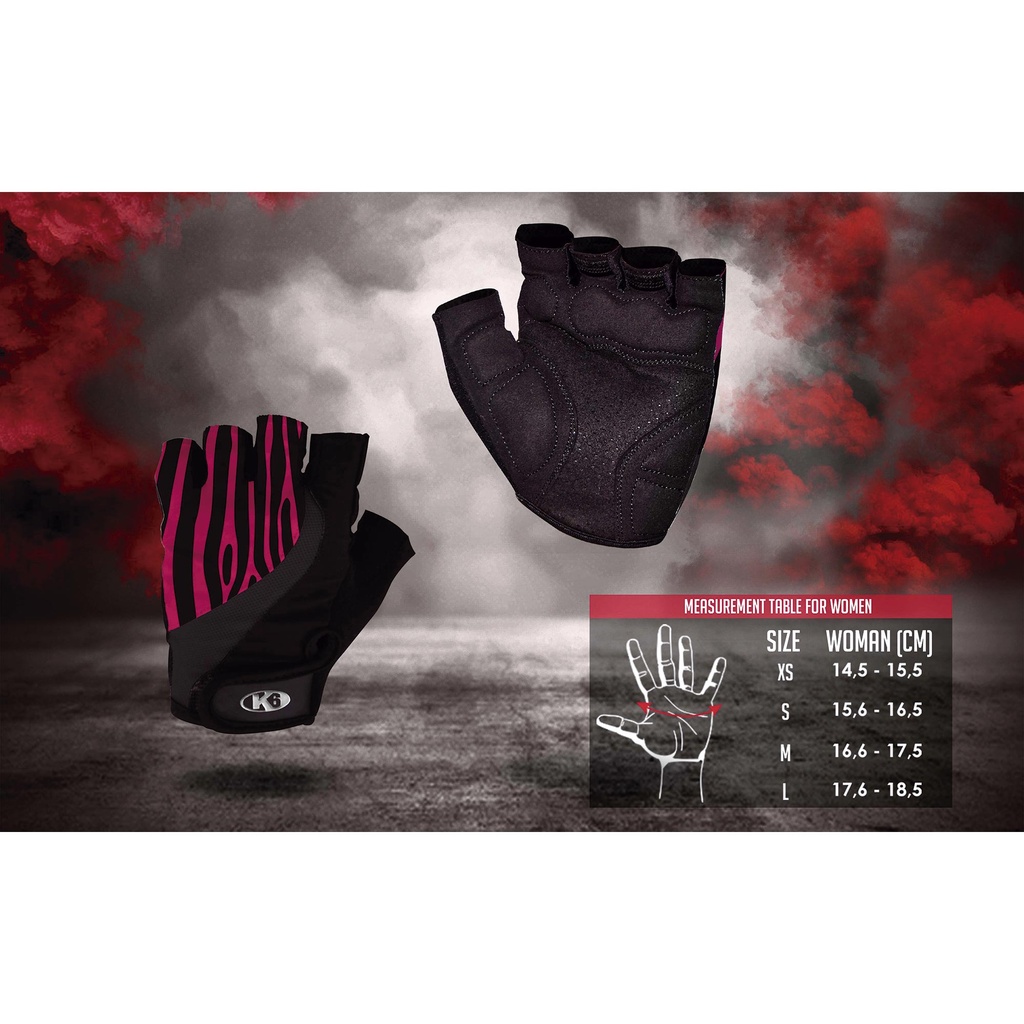Guantes para Pesas K6 sin muñequera Lightning para Dama