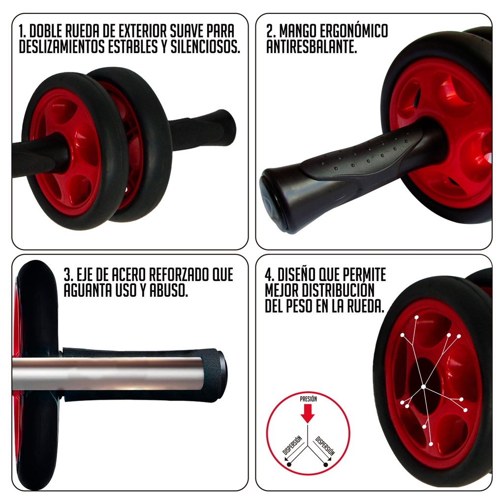 Ejercitador de Abdominales K6 de Doble Rueda