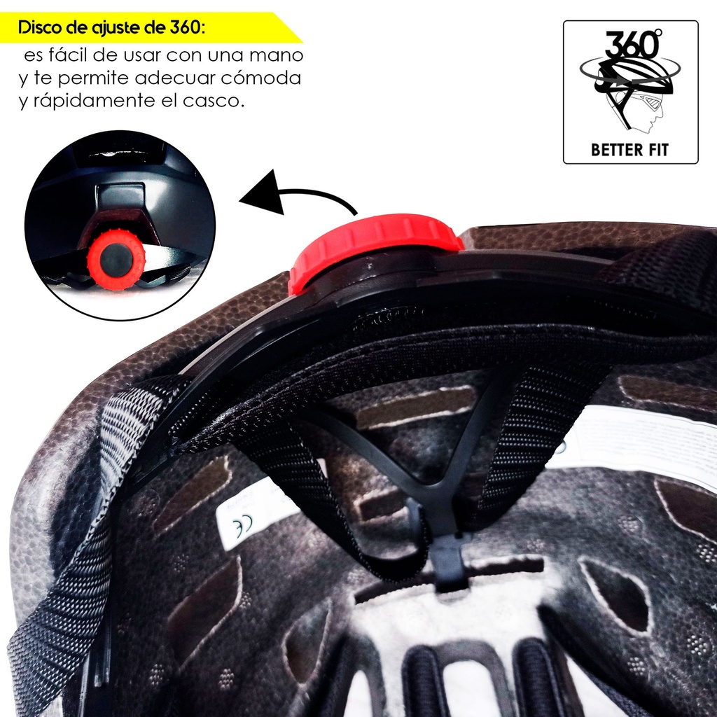Casco de Bicicleta para Adultos BKS MTB H360 (Negro-Rojo)