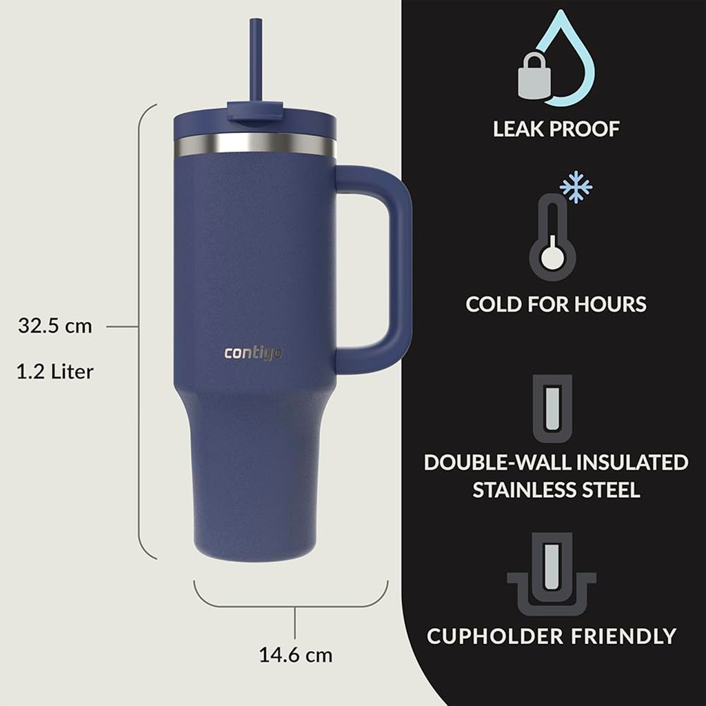 Vaso Térmico Contigo Streeterville SS con Tapa y Pitillo 40Oz/1180ml 
