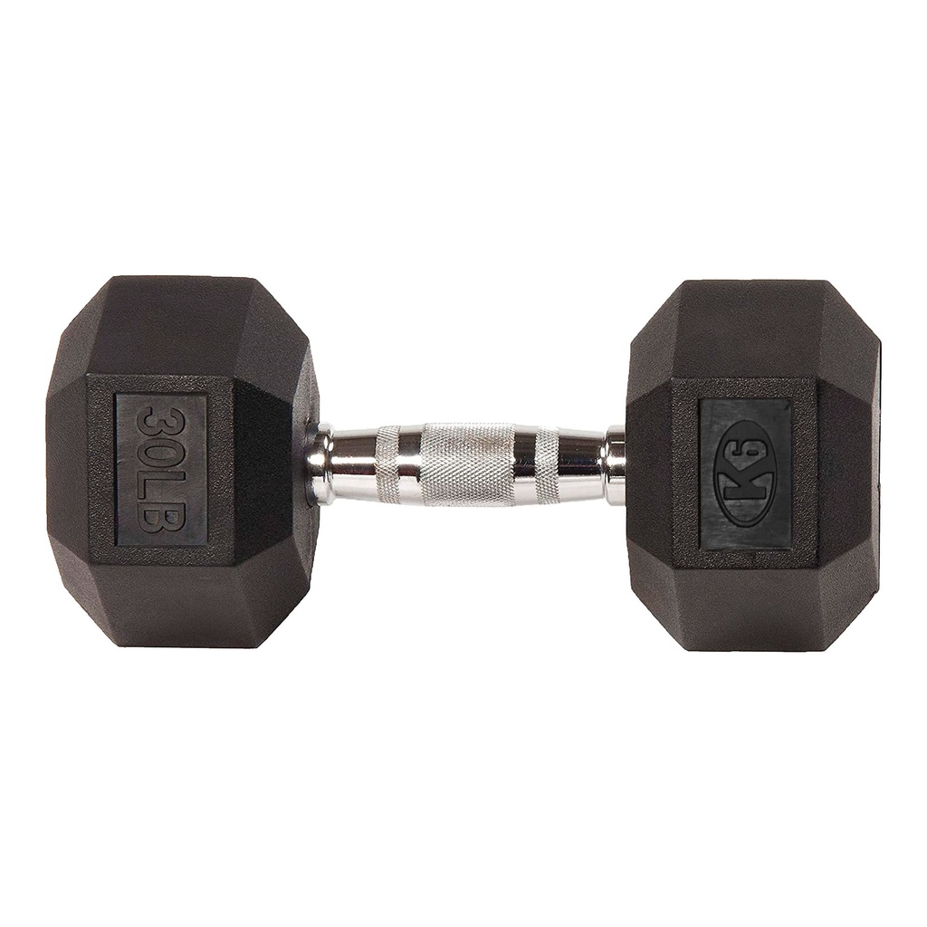 Mancuerna pesa gym hexagonal encauchetada K6 30 lb 