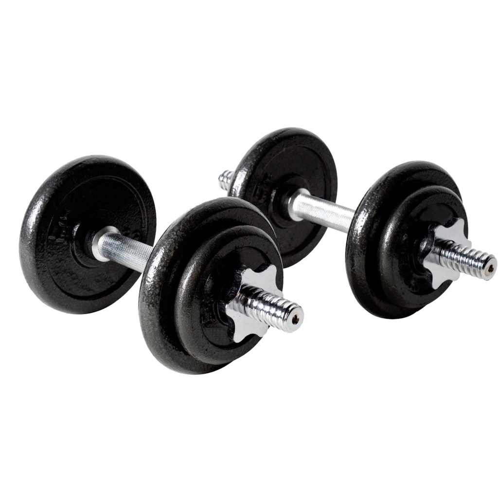 Set de mancuernas de hierro de 20 kg K6 en maleta plastica