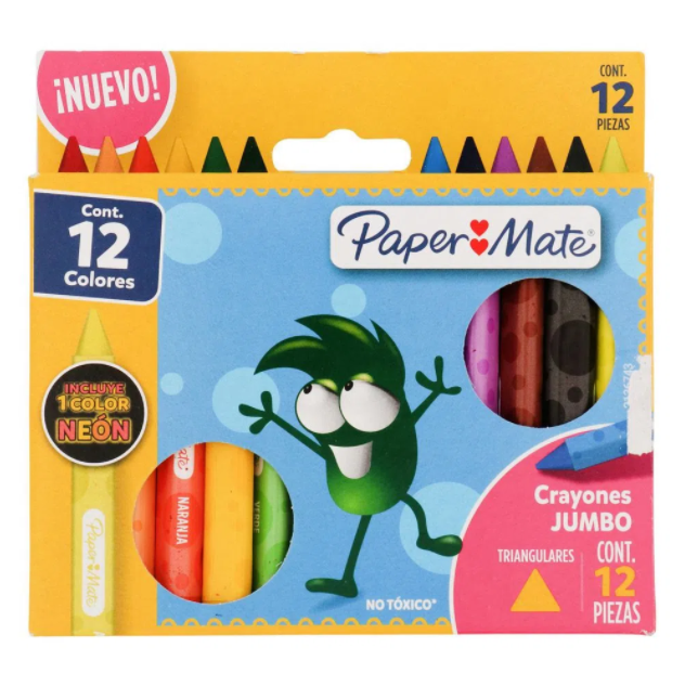 Creyón Papermate Triangular Grueso Cx12