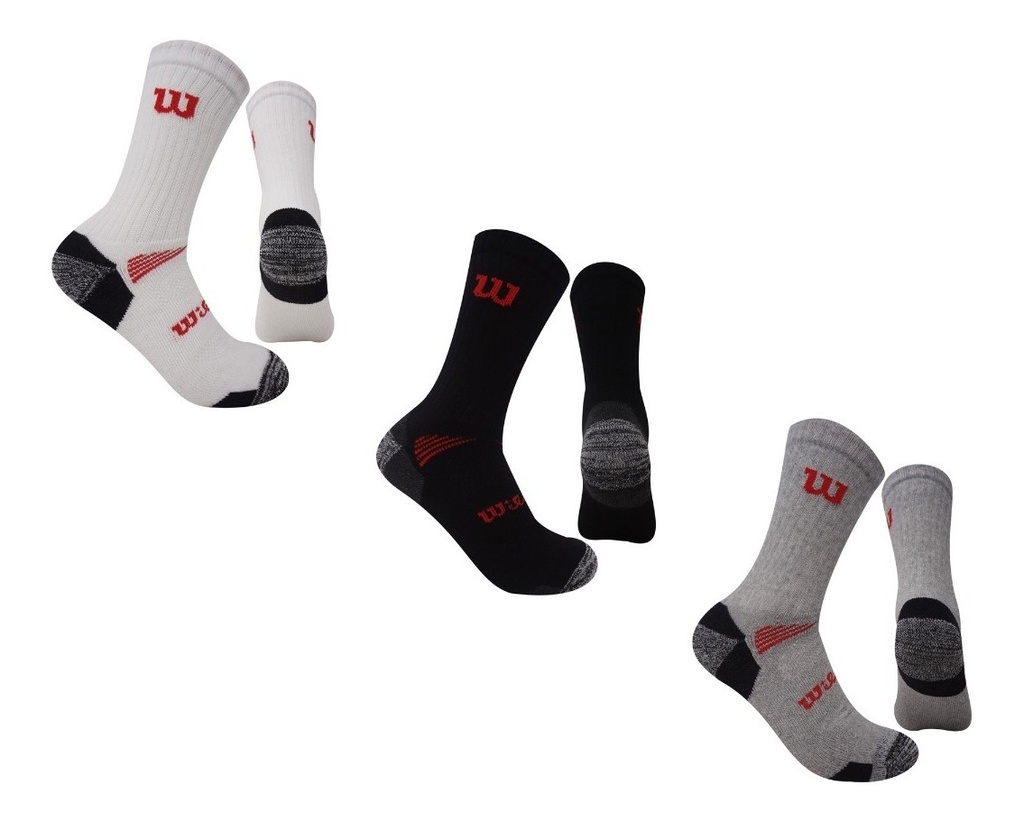 [C0908] Calcetin largo Deportivo Wilson Talla Única colores surtidos x3