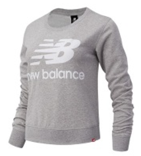 Camiseta de Mujer Ml New Balance Essentials Crew Fleece Gris