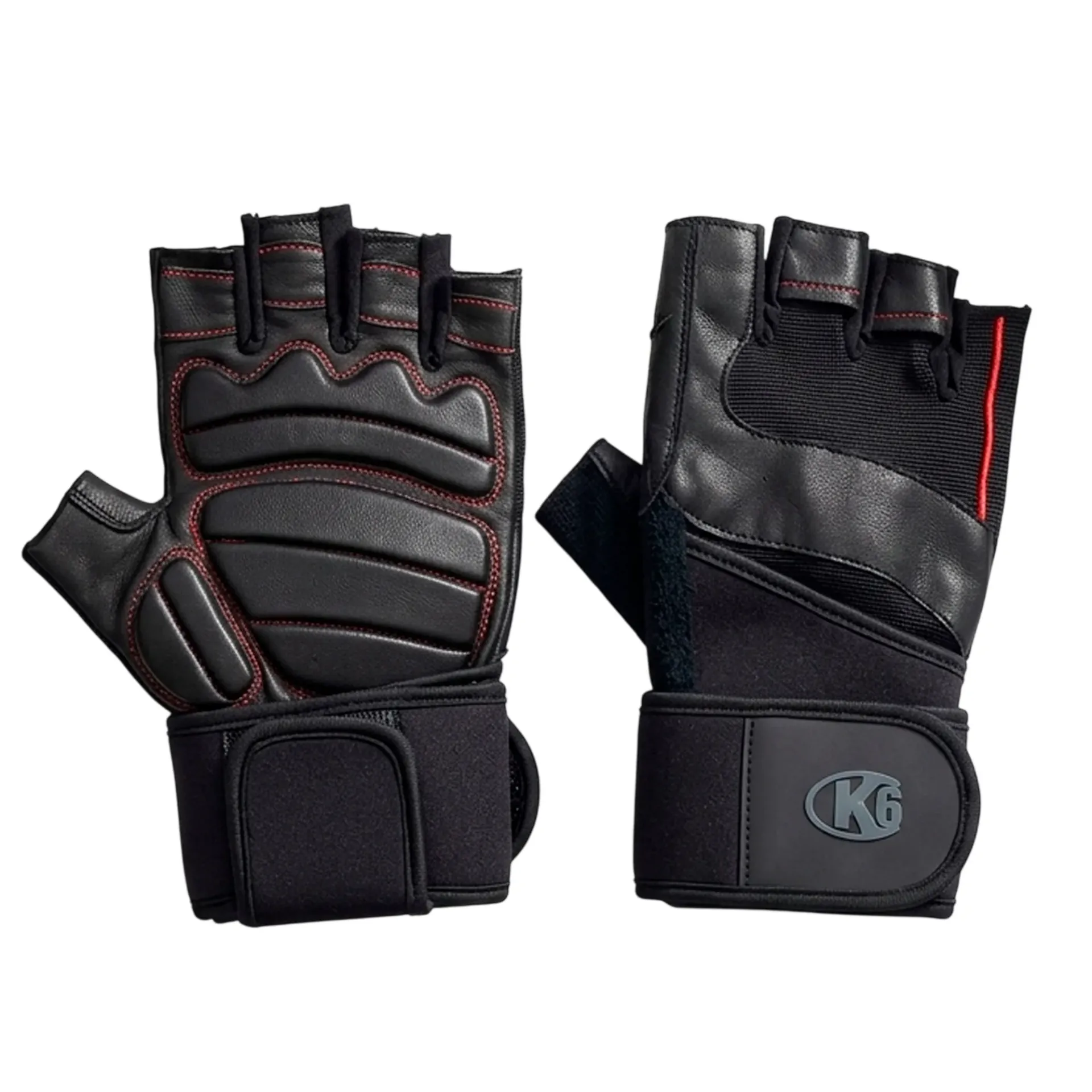 [65070] Guantes doble muñequera K6 Ice Border III (NEGRO/ROJO, L)