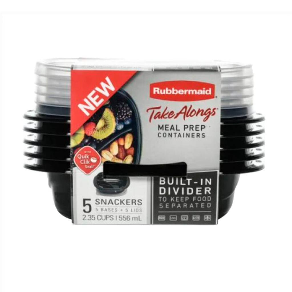 Set de Envases 10 Piezas Takealongs Rubbermaid (negro 555 Ml) 