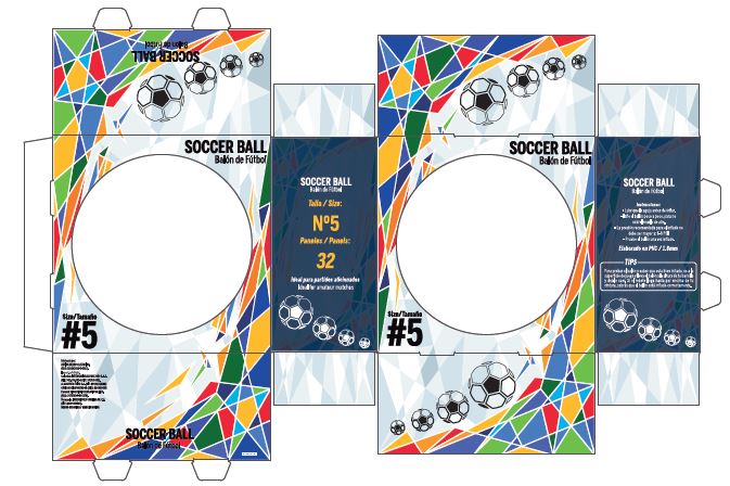Caja Exhibidora para Balón de Futbol No.5 Banderas Copa América