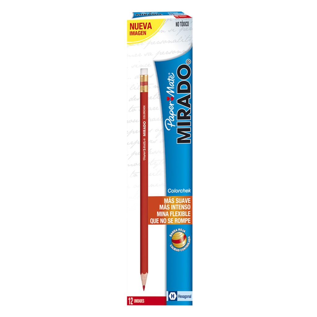 Lápiz Rojo Paper Mate Mirado 12 Unidades