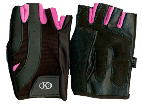 Guantes para pesas K6 Energetic sin muñequera fucsia