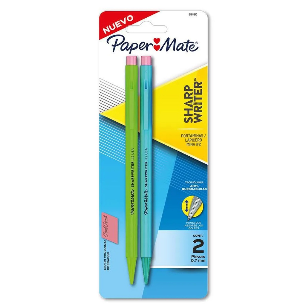 Portaminas Paper Mate Sharp Writer 0.7mm Bx2 